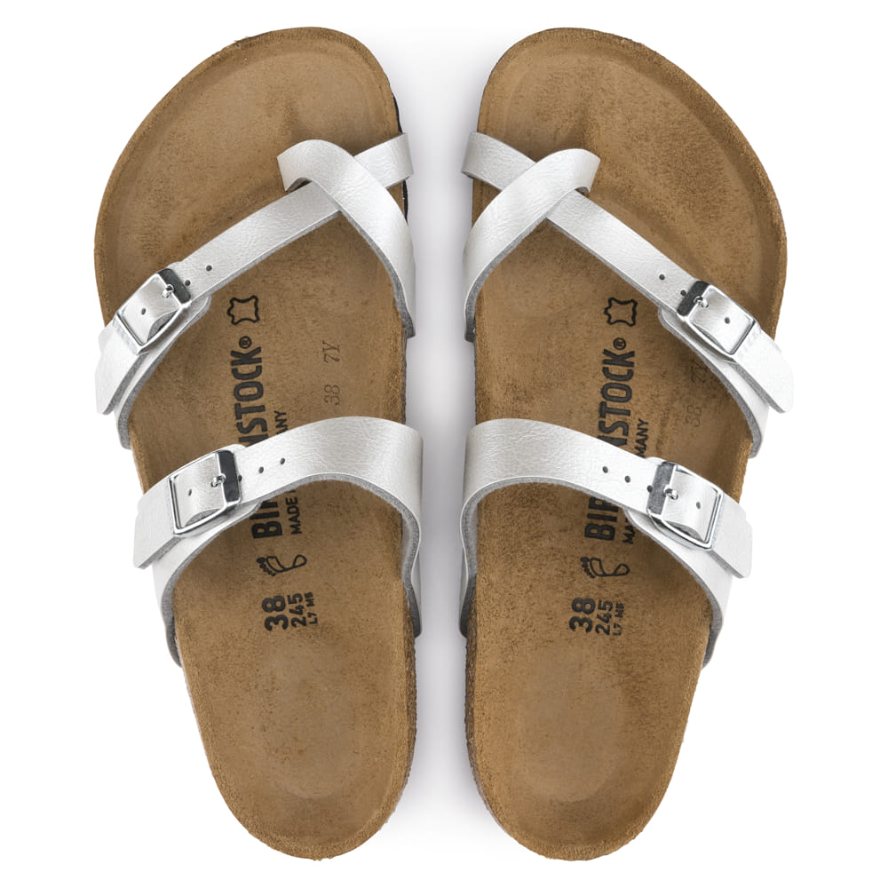 Birkenstock Mayari Graceful Silver Birko-Flor top view