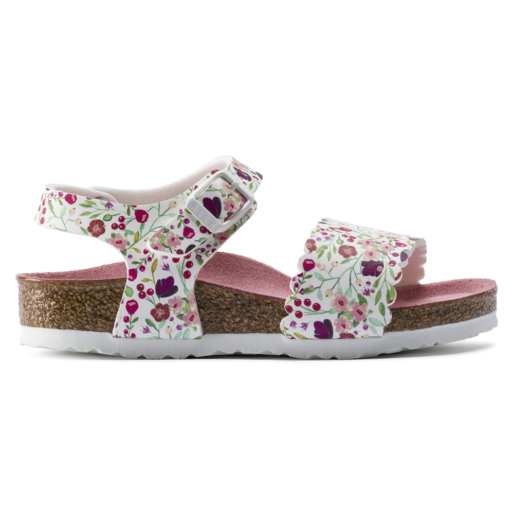 Birkenstock Meadow Flowers White Mila Kids Birko-Flor Detail Side View