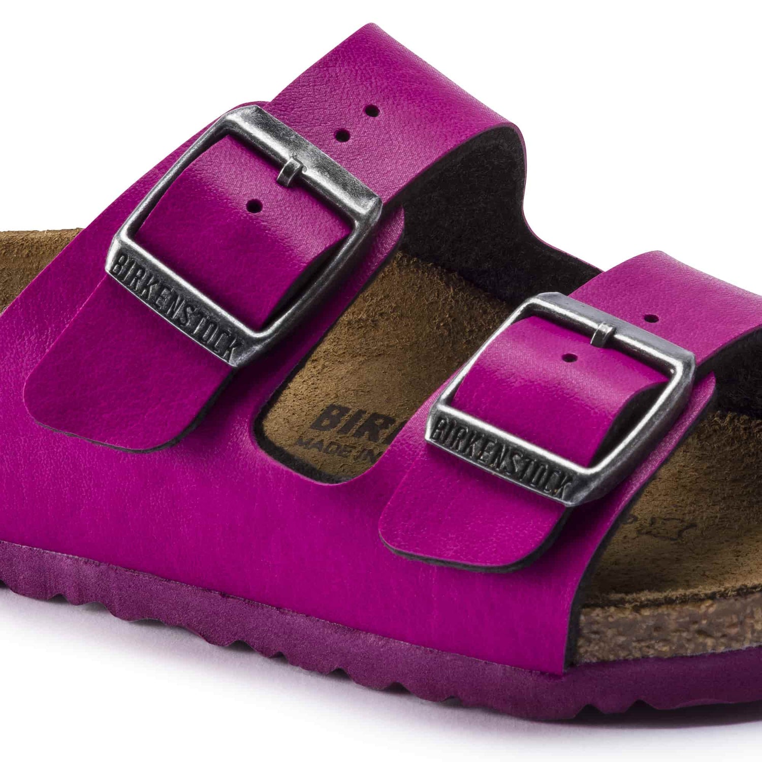 Birkenstock Pink Arizona Kids Birko-Flor Sandal close view