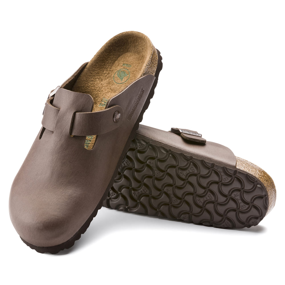 Birkenstock Brown Boston Birko-Flor Clog Sole view