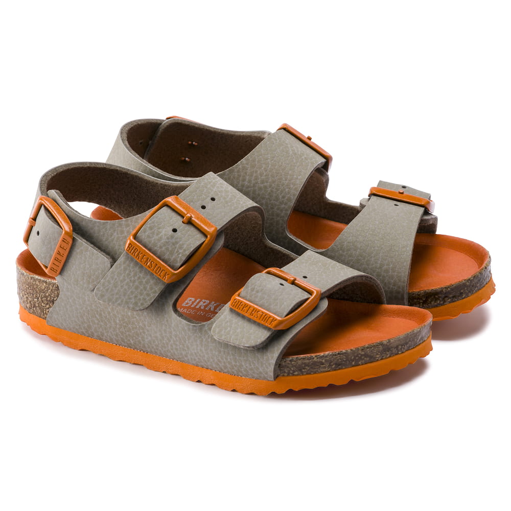 Birkenstock Beige Arizona Kids Birko-Flor Sandal pair