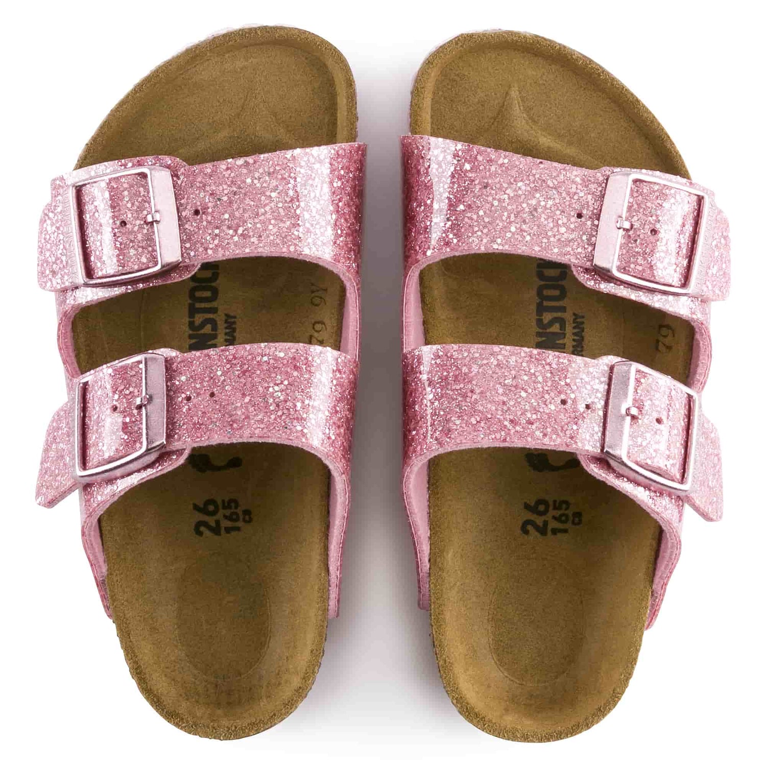 Birkenstock Cosmic Sparkle Old Rose Arizona Kids Birko-Flor top view