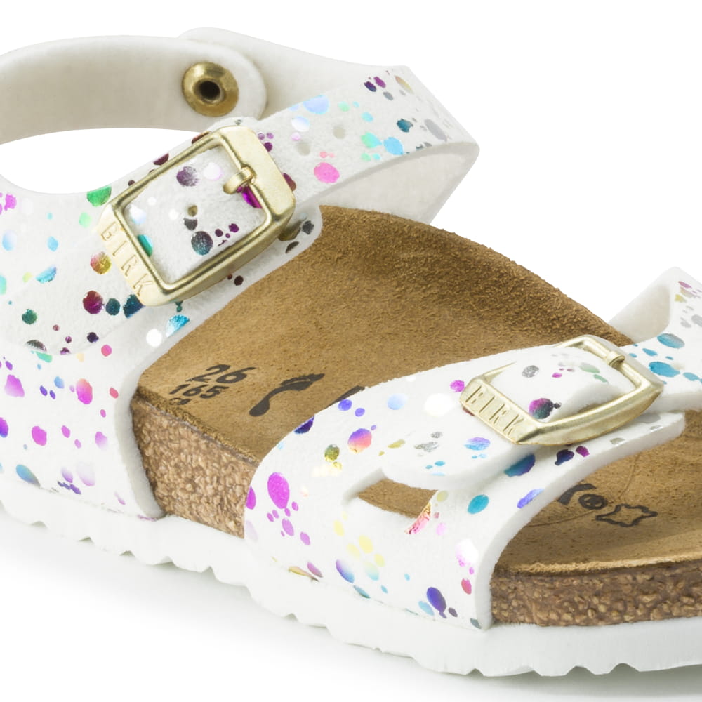Birkenstock Confetti White Rio Kids Synthetics Close View