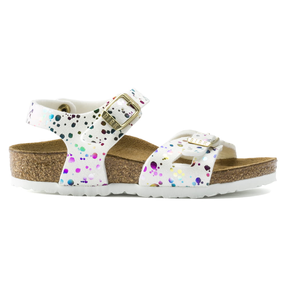 Birkenstock Confetti White Rio Kids Synthetics Side