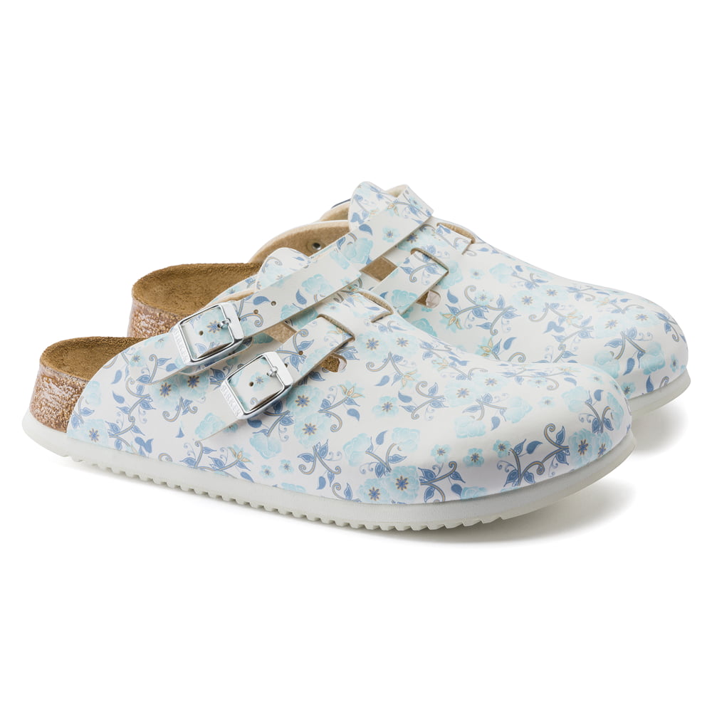 Birkenstock Blooming Roses Black Kay SL Birko-Flor Clog Pair