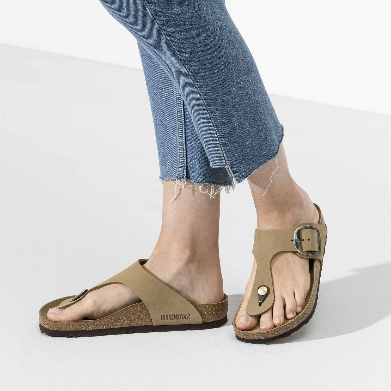 Gizeh Big Buckle Nubuck Leather - BIRKENSTOCK