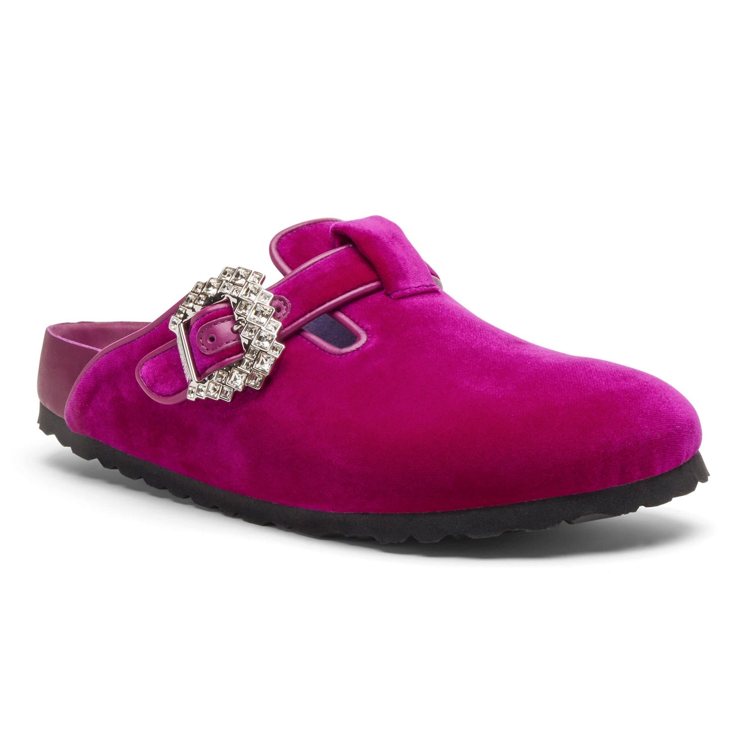 Birkenstock Boston Crystal Buckle Velvet Clogs for Women