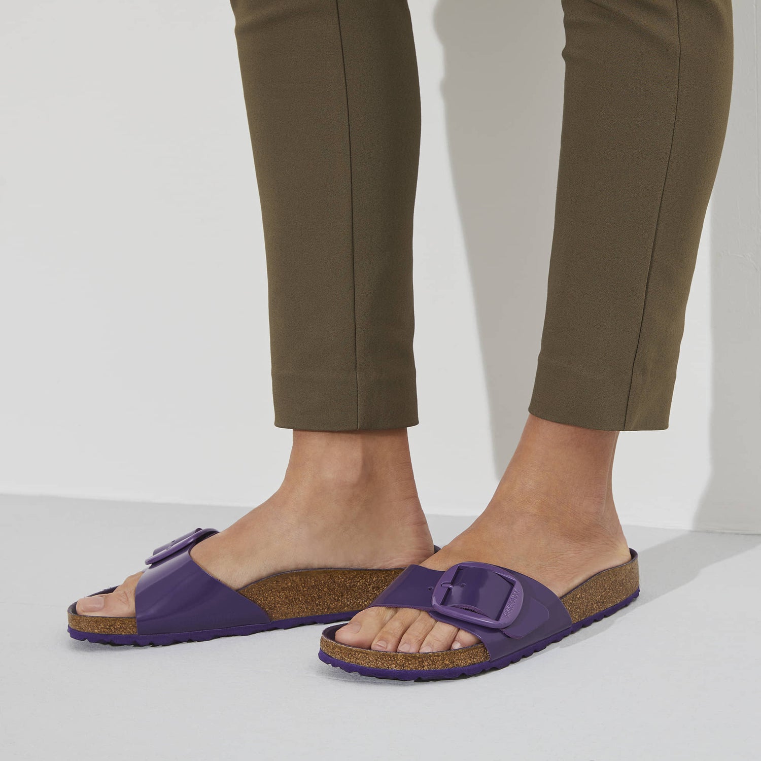 Visit Birkenstock Madrid Big Buckle Natural Leather Patent