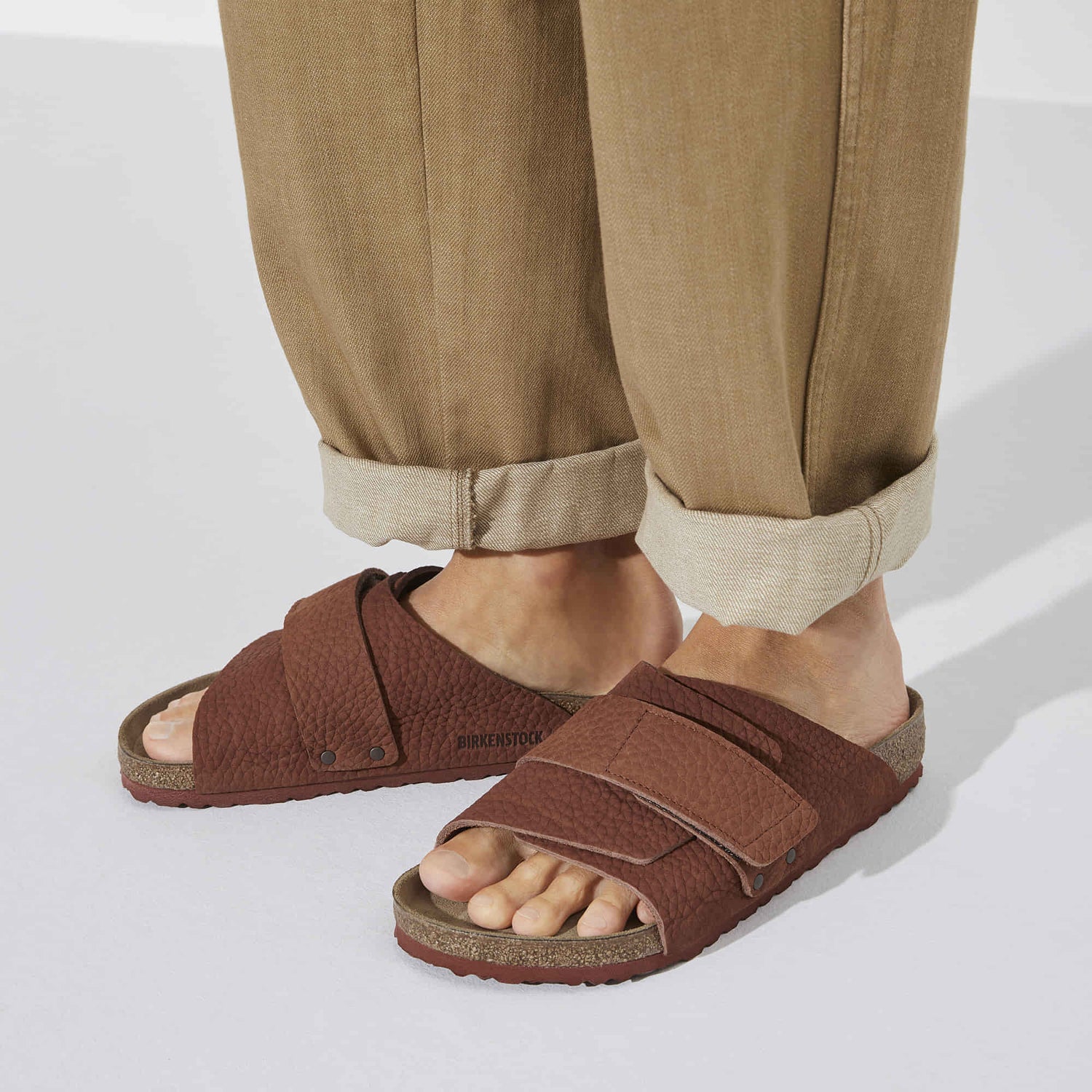 Best Quality Birkerstock Red/Desert Buck Burnt Clay Kyoto Nubuck Leather Sandal