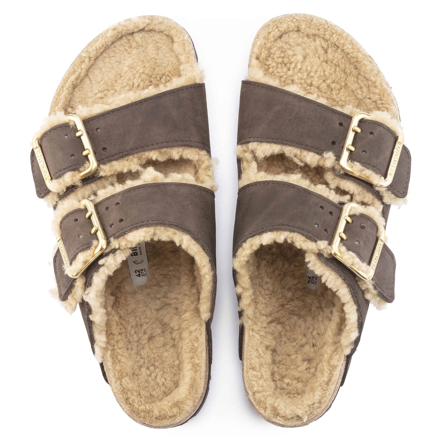 Birkenstock Arizona Bold Shearling Nubuck Leather top view