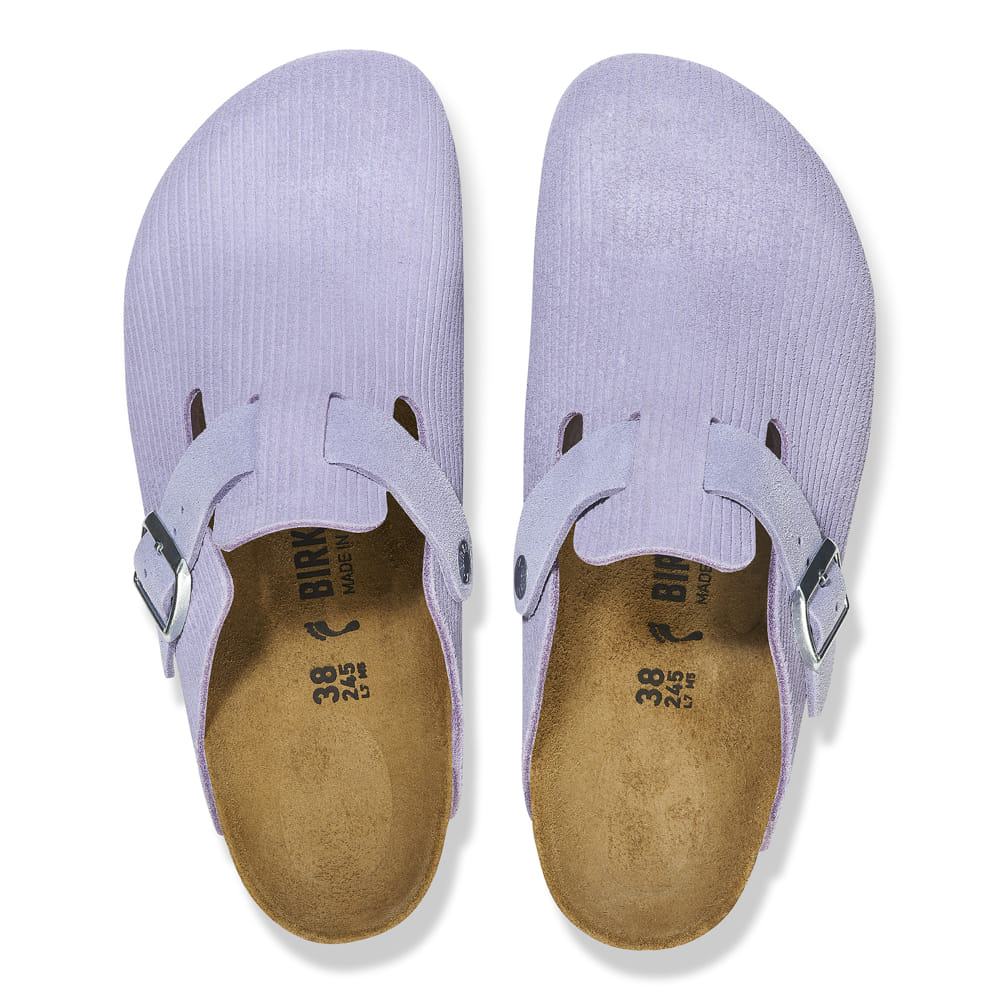 Birkenstock Purple/Purple Fog Boston Suede Embossed Clog Top