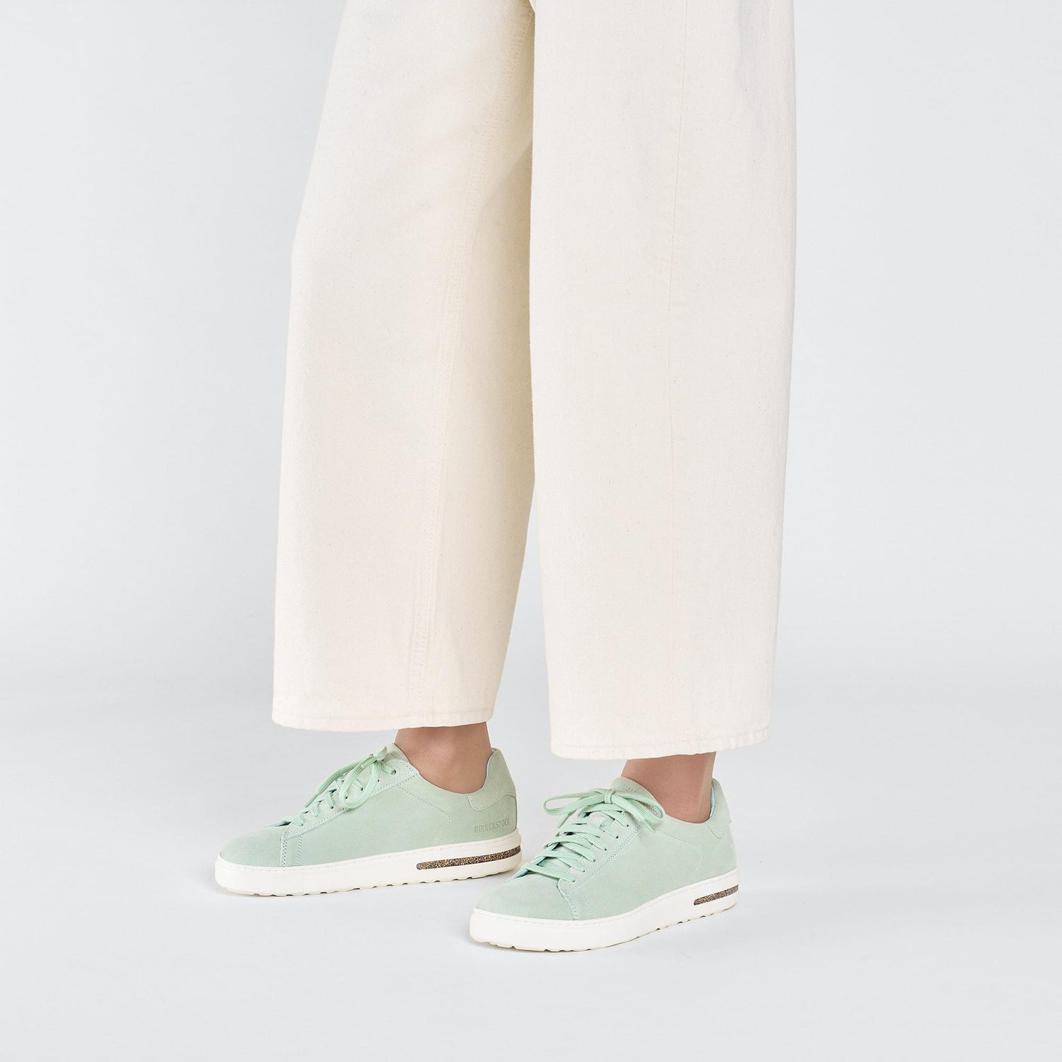 Birkenstock Bend Low green Suede Leather Shoes Side Look